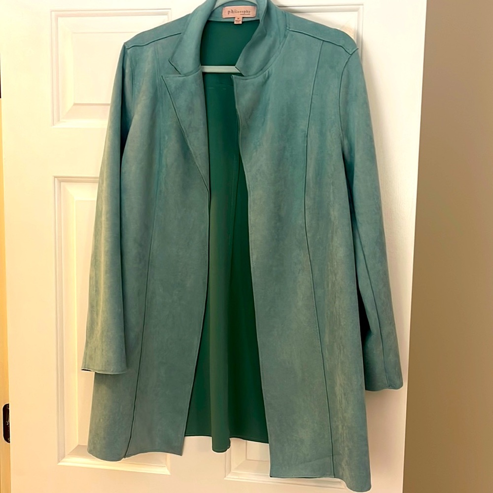 Sea foam color velvet jacket- Philosophy Size Medium